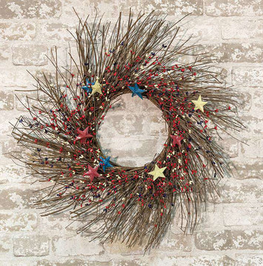 Americana Pip Berry Sunburst Wreath, 24
